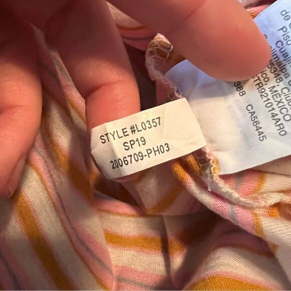 Madewell stripped ruffle long sleeve cropped shirt - Picture 8 of 14